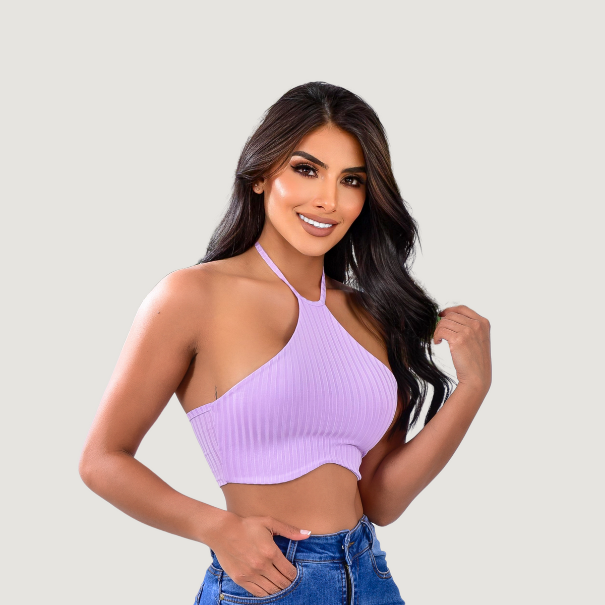 Tank top with adjustable neck ties - Saida Fashion 