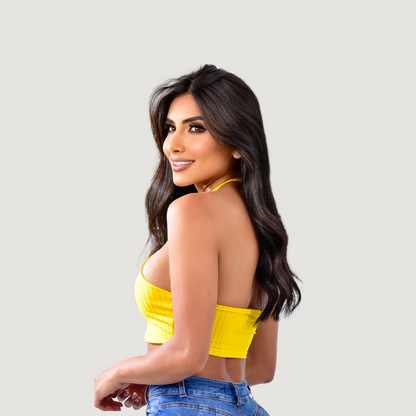 Tank top with adjustable neck ties - Saida Fashion 
