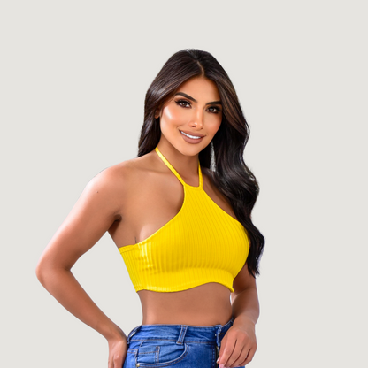 Tank top with adjustable neck ties - Saida Fashion 