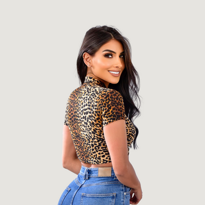 Comfortable Polo Ribbed Top - Saida Fashion 