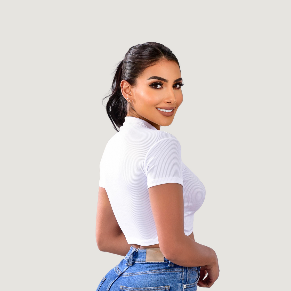 Comfortable Polo Ribbed Top - Saida Fashion 
