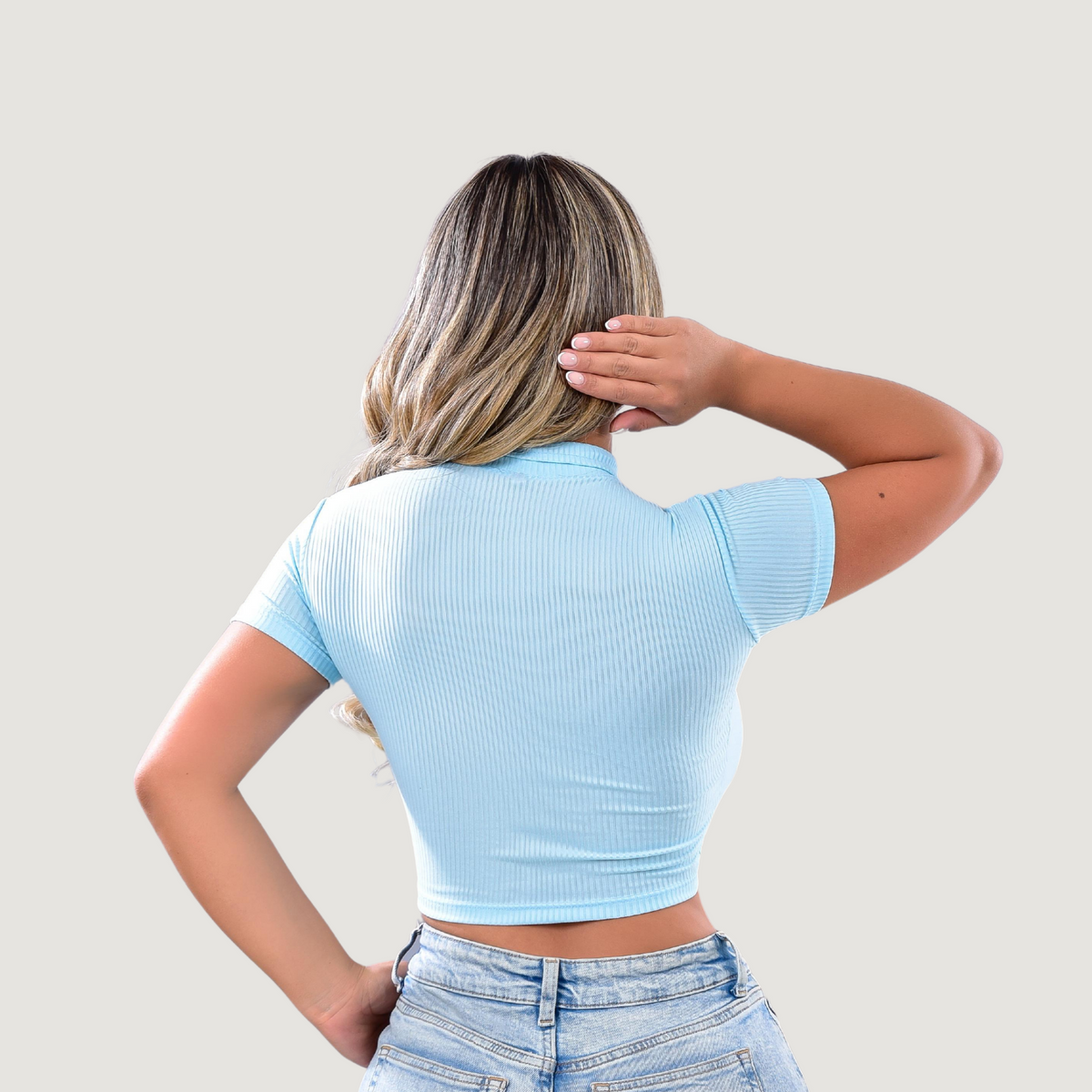 Comfortable Polo Ribbed Top