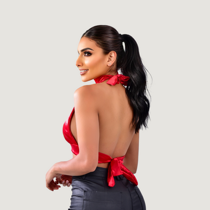 Backless top - adjustable ties - Saida Fashion 