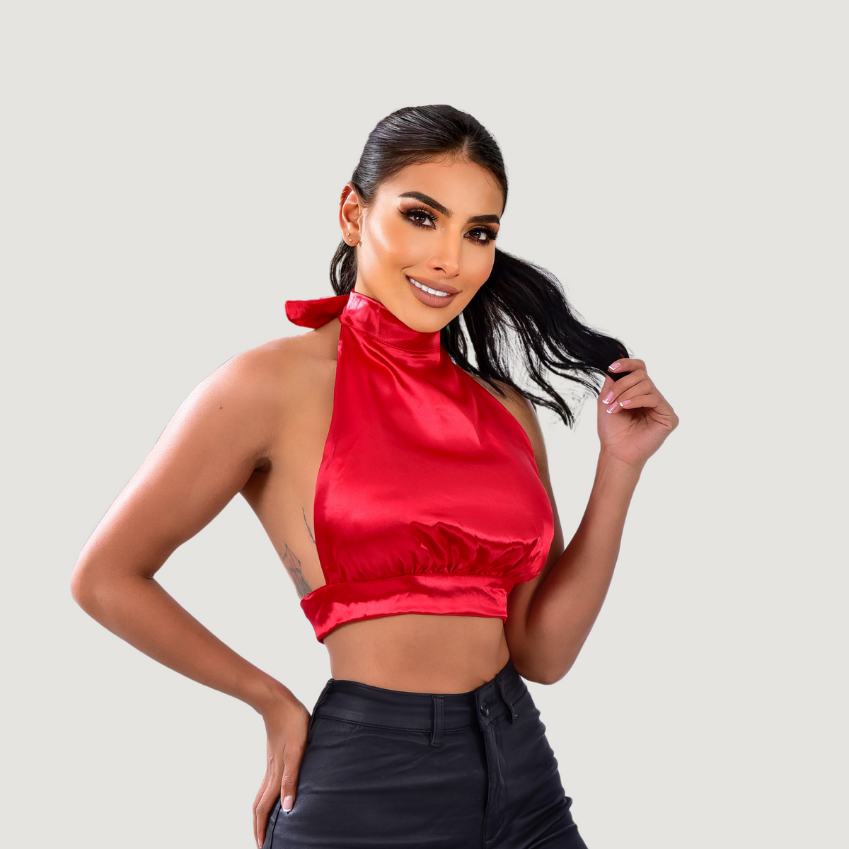 Backless top - adjustable ties - Saida Fashion 