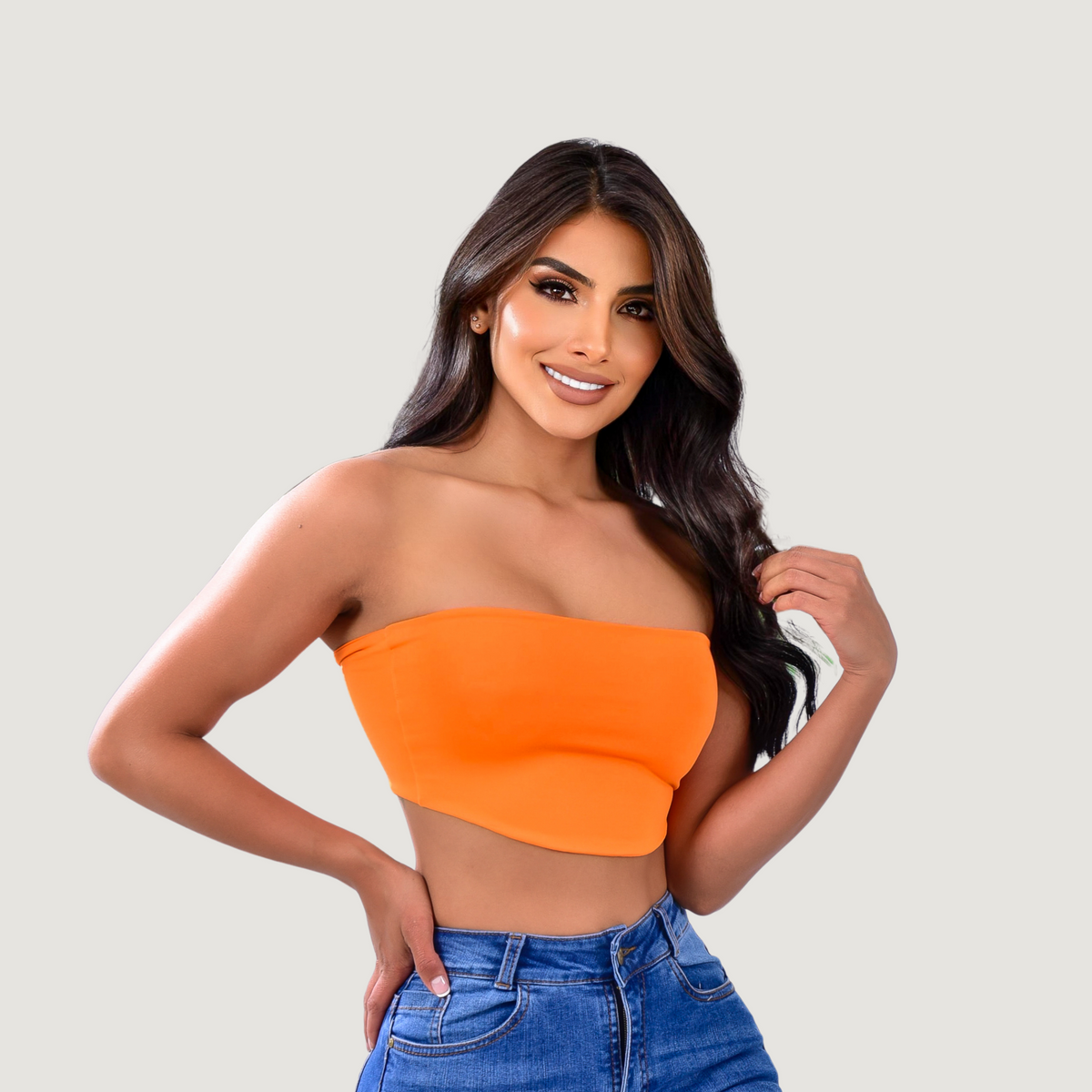 Bandeau top - full  lining- stretchy fabric - Saida Fashion 