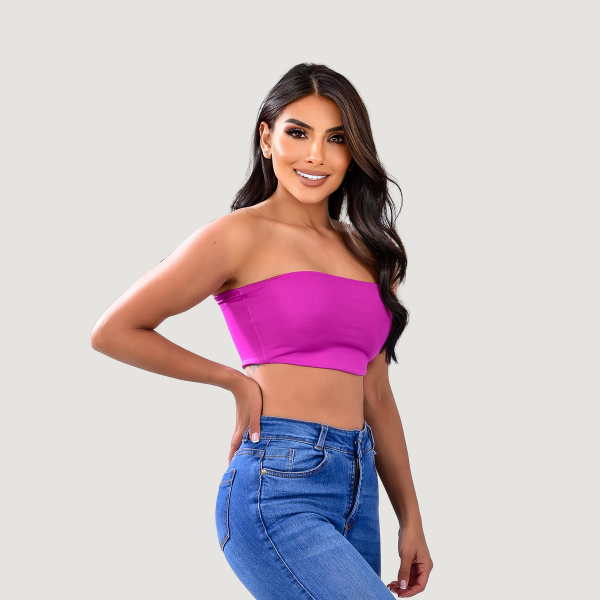 Bandeau top - full  lining- stretchy fabric - Saida Fashion 