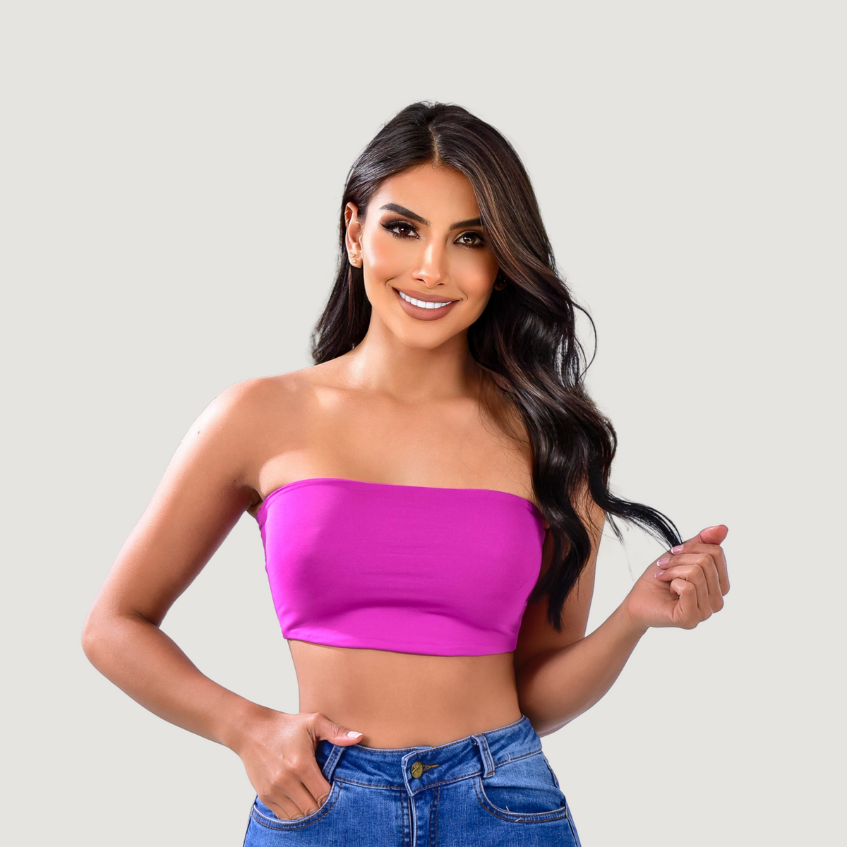 Bandeau top - full  lining- stretchy fabric - Saida Fashion 
