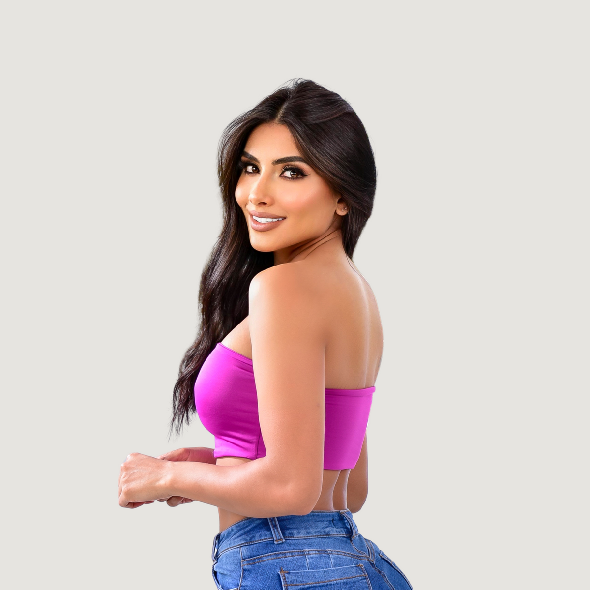 Bandeau top - full  lining- stretchy fabric - Saida Fashion 