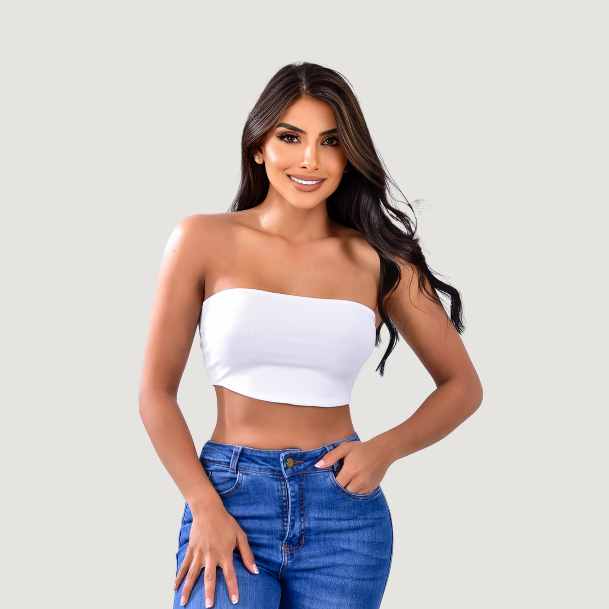 Bandeau top - full  lining- stretchy fabric - Saida Fashion 