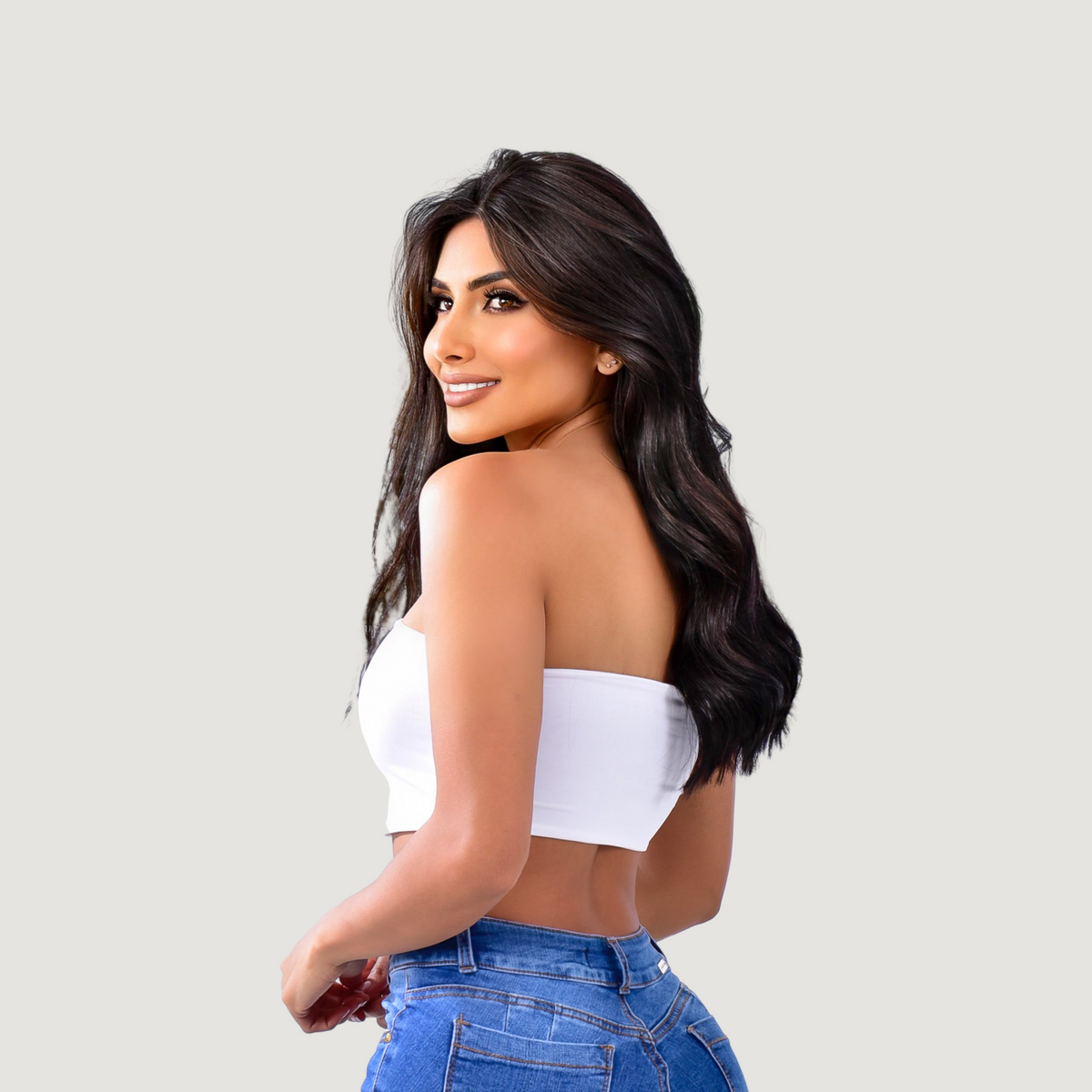 Bandeau top - full  lining- stretchy fabric - Saida Fashion 