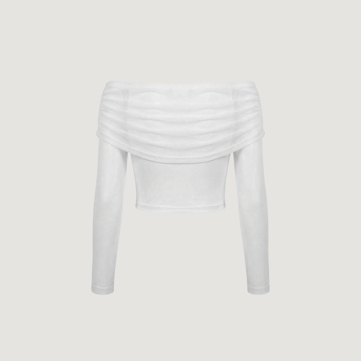 Boat Neck Mesh Crop Top