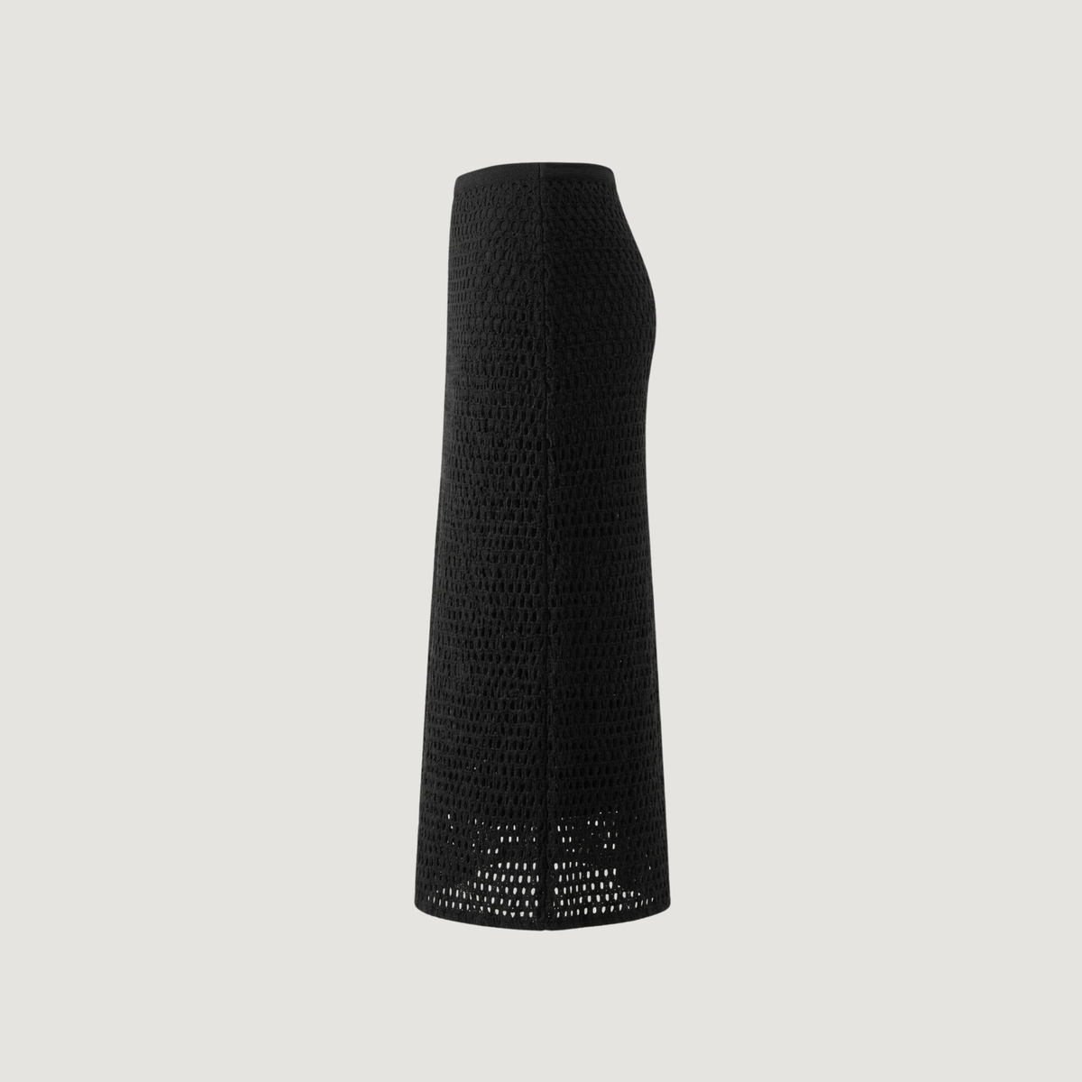 Rib Spandex A-Line Midi Skirt
