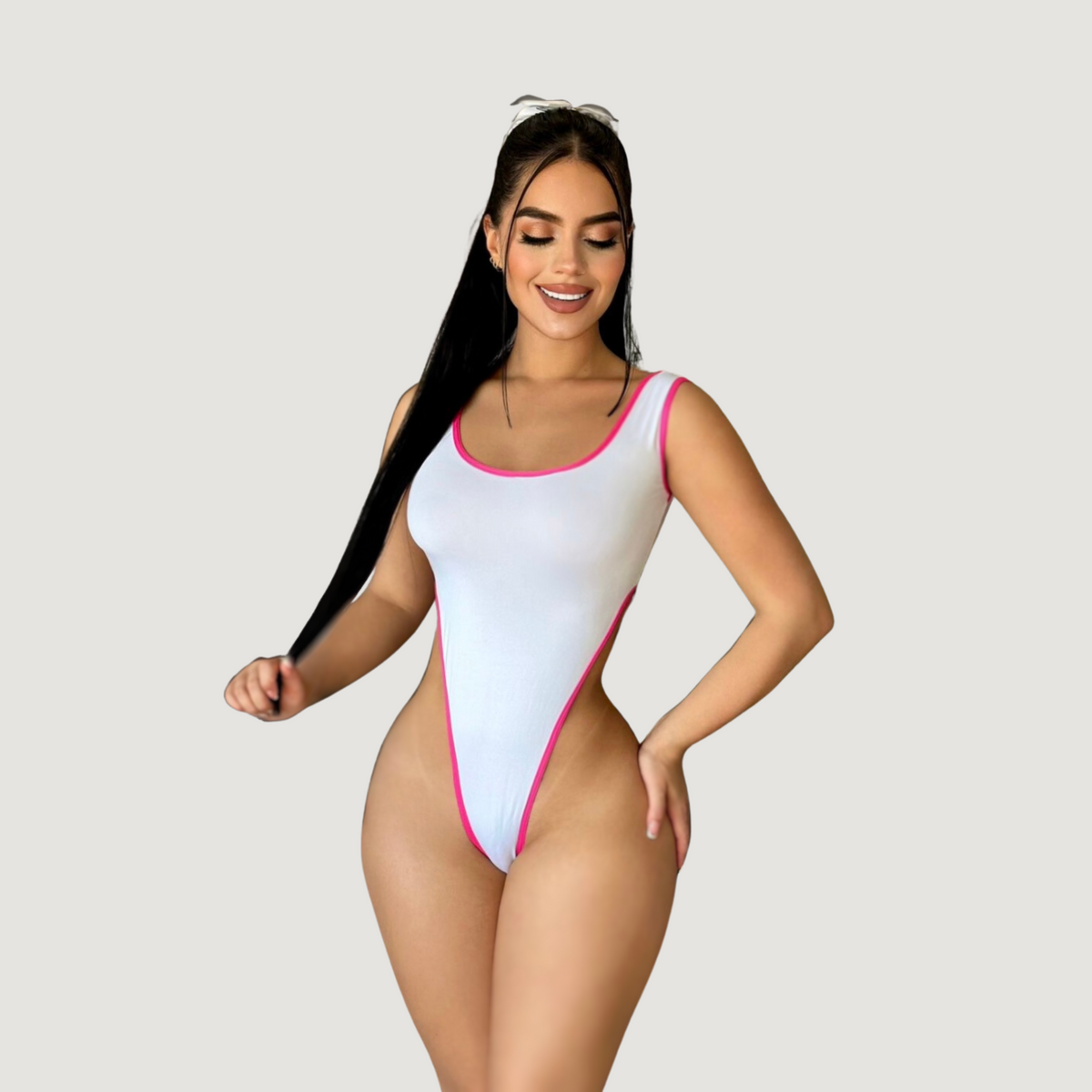 High Cut Bodysuit - Soft Lycra Fabric