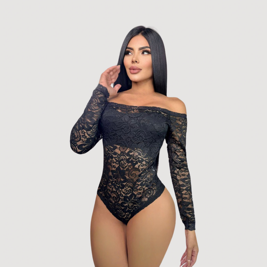 Lace Bodysuit Top - Lined Bust Style..