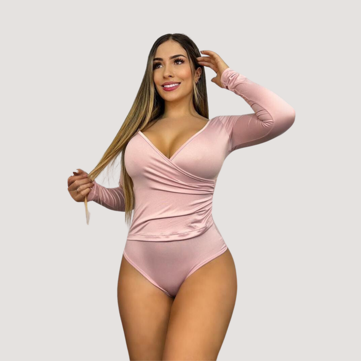 Thong Bodysuit with Long Sleeves