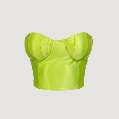 Corset Top with Glossy Spandex Fabric..