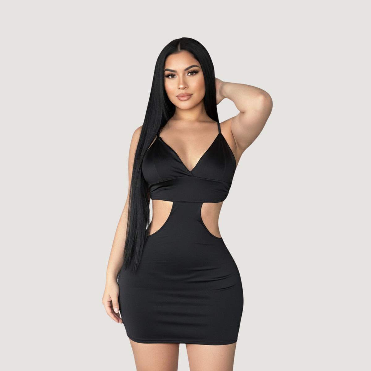 Sexy Cut-Out Waist Lycra Dress