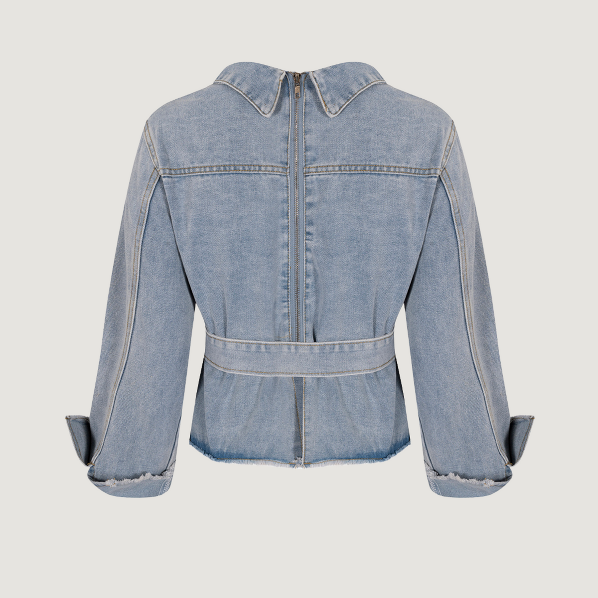 Fashion Denim Jackets with Zipper Back