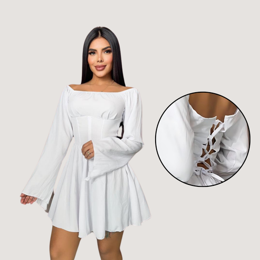 Cute Date Dress with Crisscross Back - Saida Fashion 