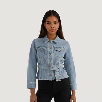 Fashion Denim Jackets with Zipper Back