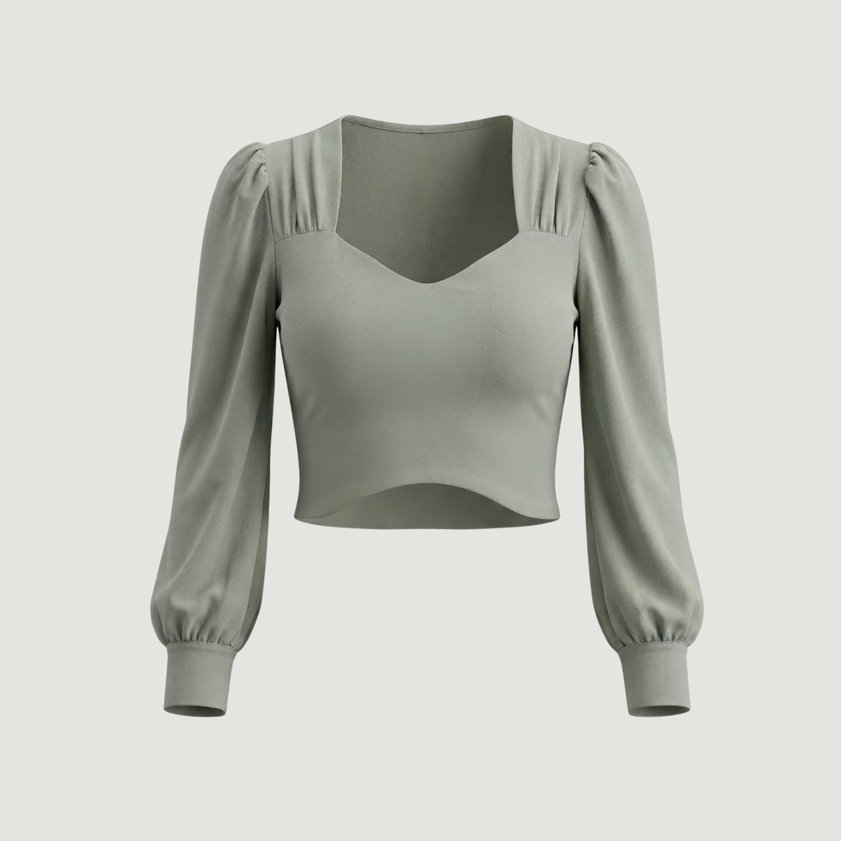 Bishop Sleeve Sweetheart Crop