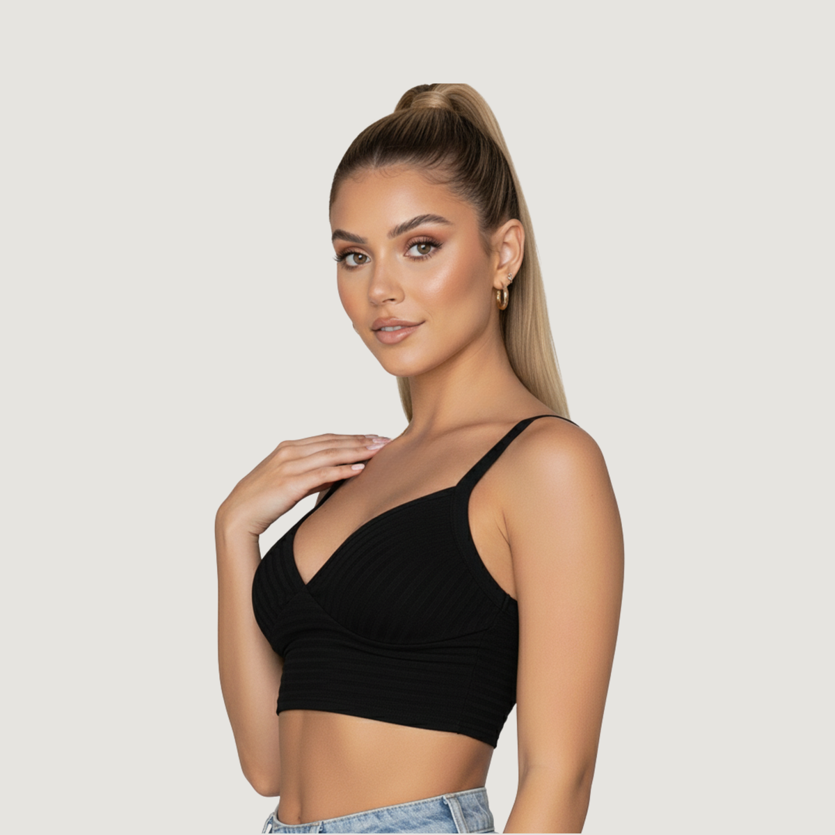 Low-Cut Tank Top with Thick Straps..
