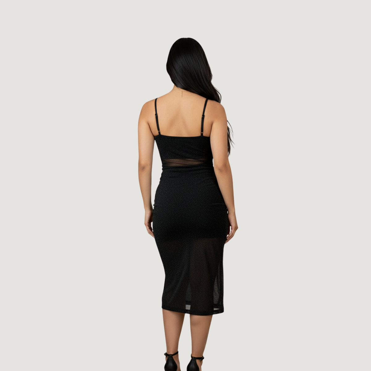 See Through Night Dress-Shiny Mesh