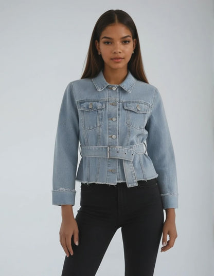 Fashion Denim Jackets with Zipper Back